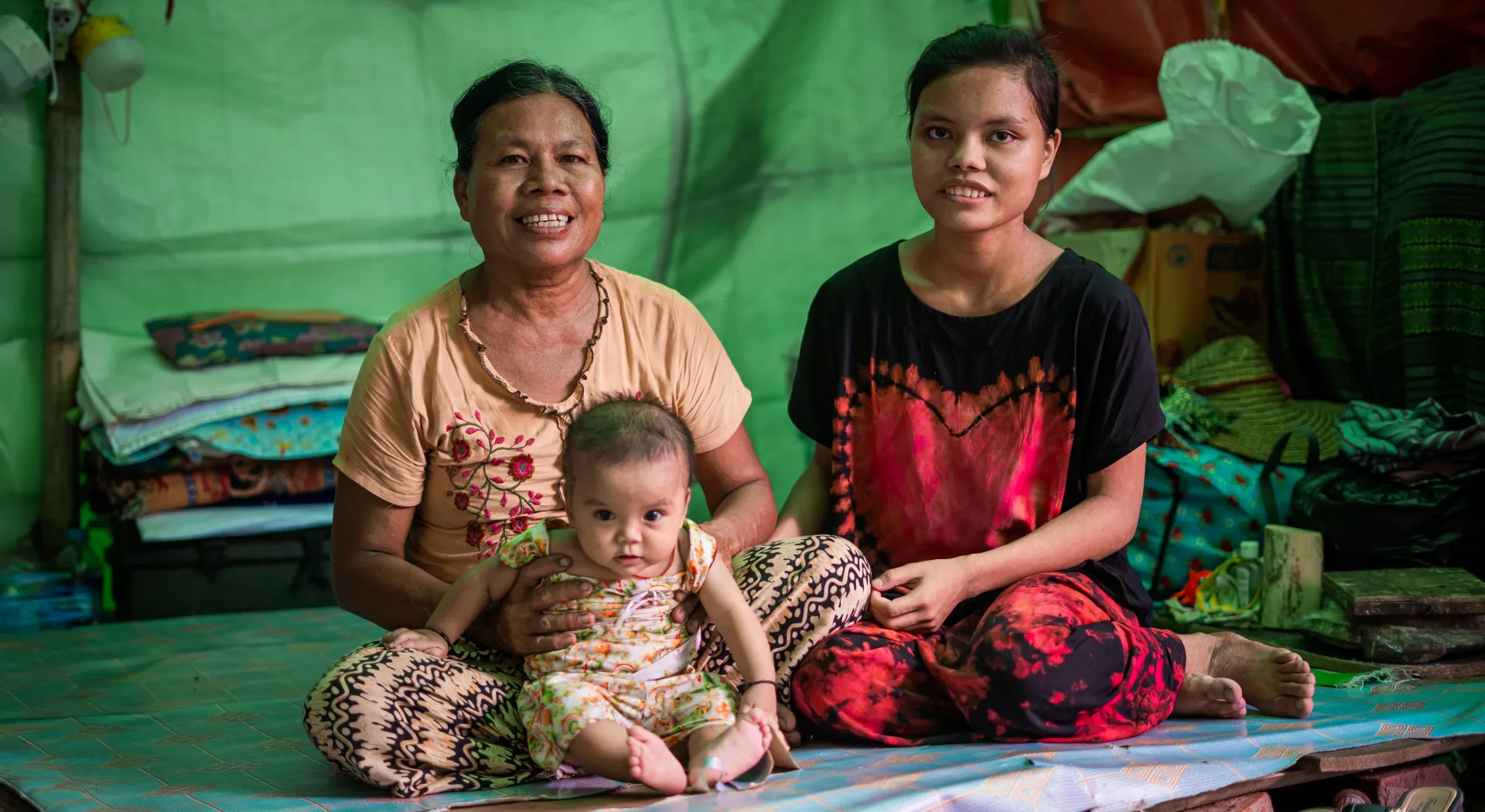 Dan Than Than Yu with her daughter and granddaughter
