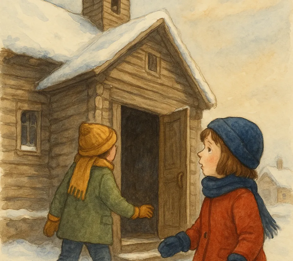 AI gegenereerde Sasha en Lena onderweg naar kerk