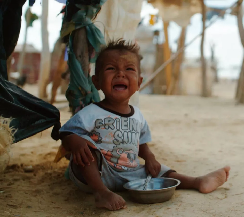 Huilende baby in Colombia