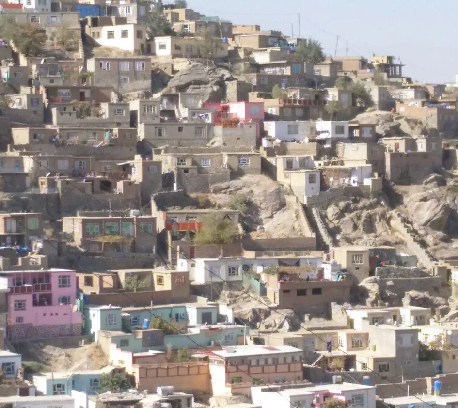 Houses on a mountain in Afghanistan