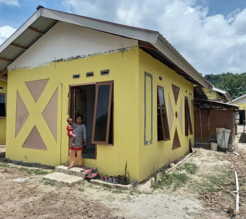 Nieuw huis, gebouwd met hulp van ZOA, in Indonesië