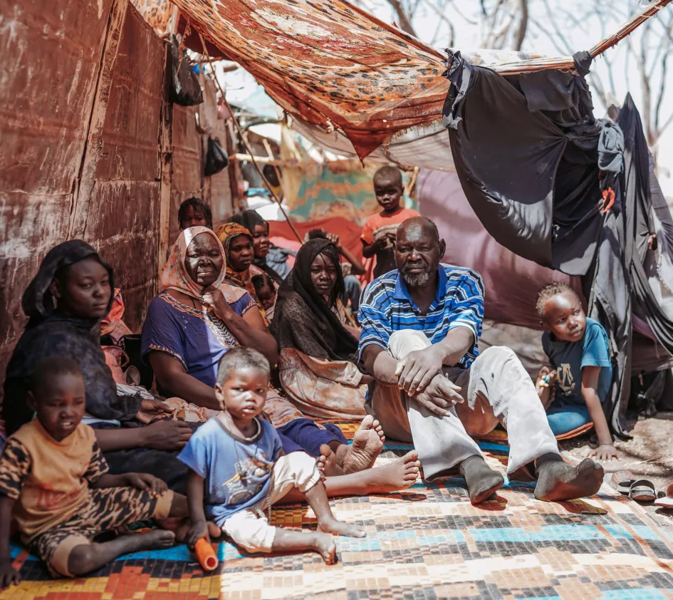 Sudanese in a refugee camp