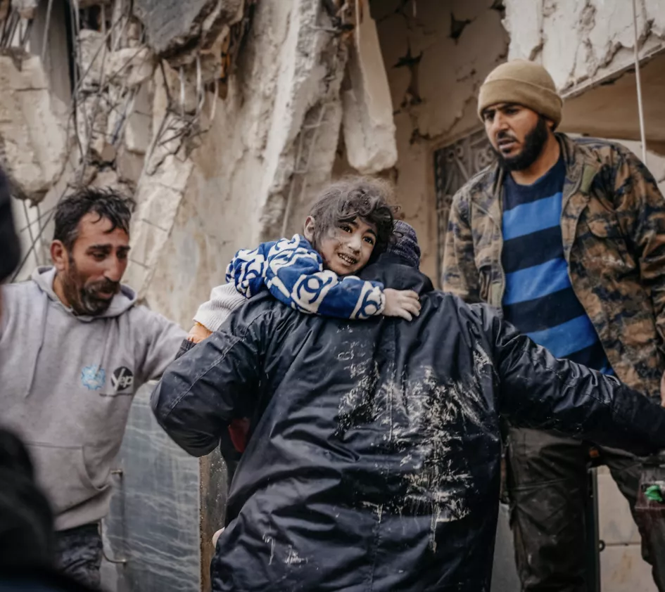 A girl was just saved in Syria