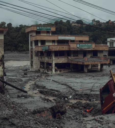 De ramp in Nepal