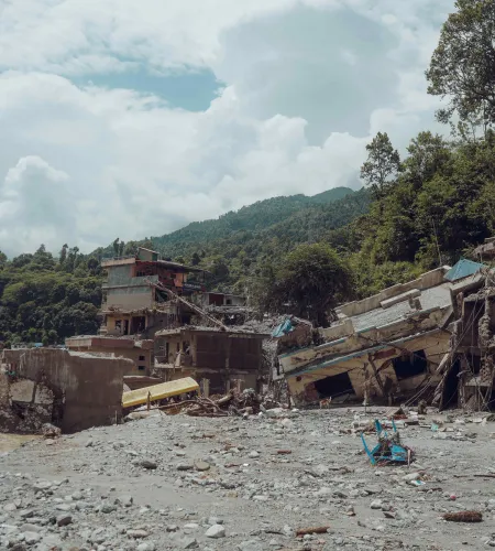 De ramp in Nepal