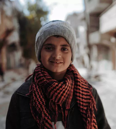 Kindje in Syrië in de winter