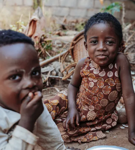 Meisje en jongen in Congo