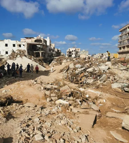 Schade door overstroming. Foto: International Medical Corps