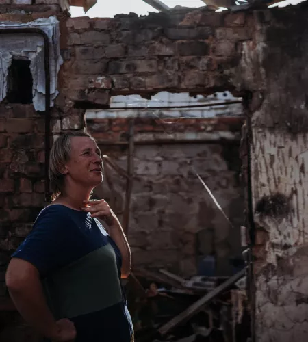 Maryna in her broken home