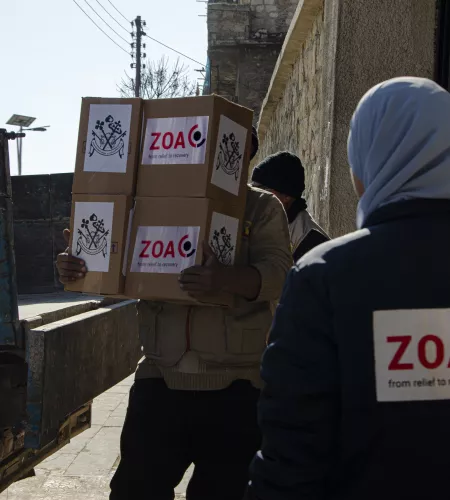 Relief work after the earthquake