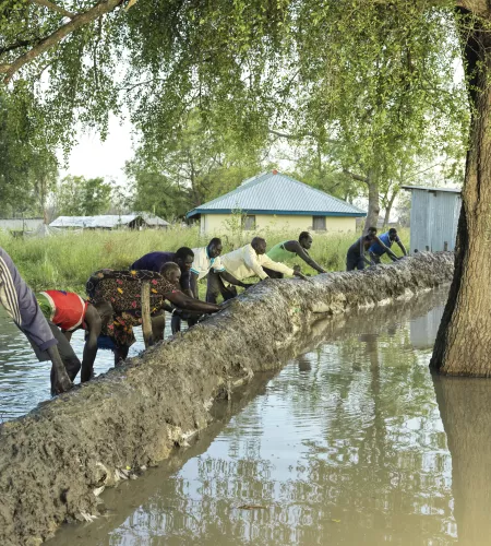 Dijk die geen stand hield in Zuid-Sudan