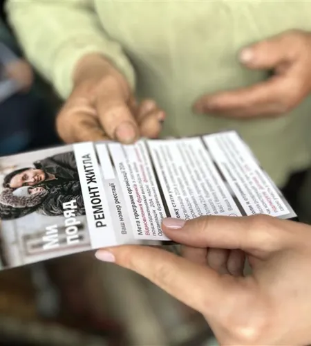 A folder with information about the shelter repair programme