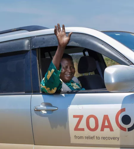 Edisa Gasi in her ZOA car