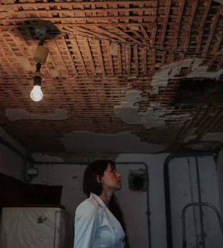 Damage to houses in Chernihiv