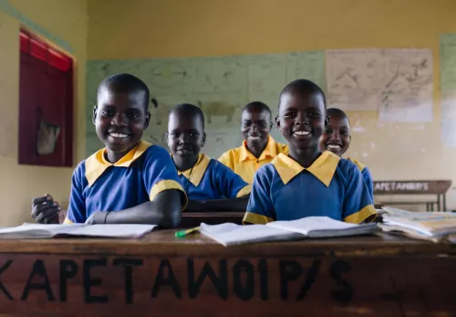 Children in school in an African country