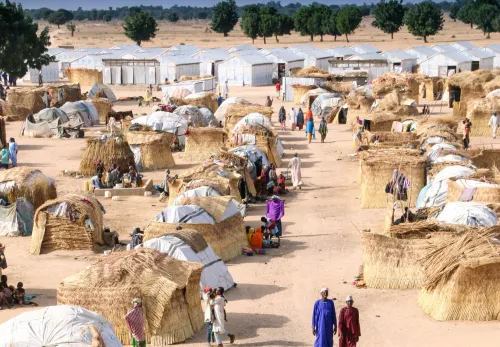 Food for people in a refugee camp