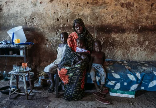 Woman in refugee camp in Sudan