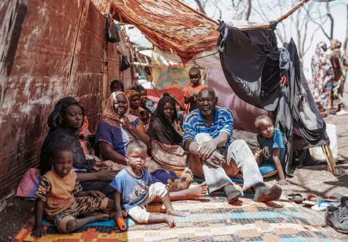 Sudanese in a refugee camp